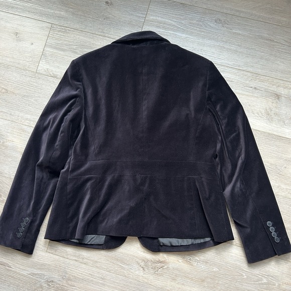 New York & Co. Stretch Navy‎ Blue Velvet blazer  Womens Size 16 - Picture 4 of 12